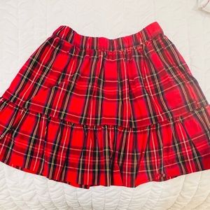 NWT JCrew Girls Red Plaid Skirt Size 4-5